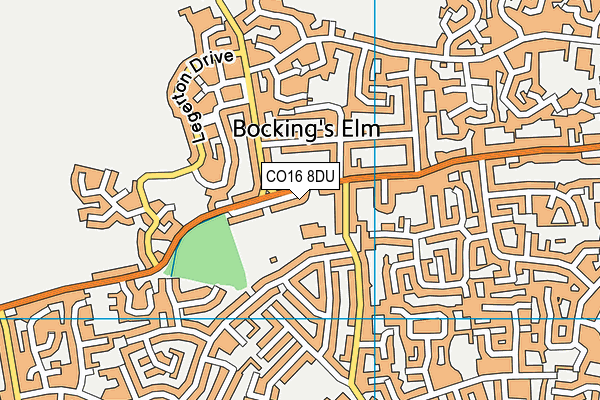 CO16 8DU map - OS VectorMap District (Ordnance Survey)