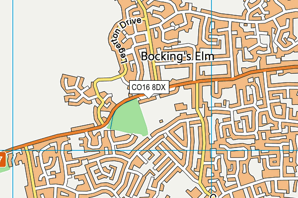 CO16 8DX map - OS VectorMap District (Ordnance Survey)