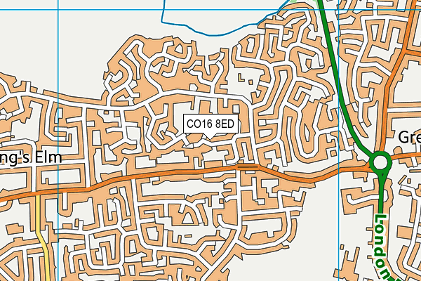 CO16 8ED map - OS VectorMap District (Ordnance Survey)