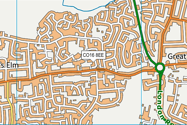 CO16 8EE map - OS VectorMap District (Ordnance Survey)