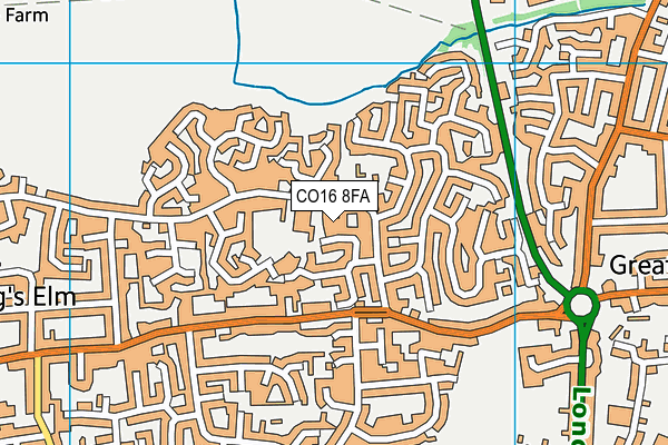 CO16 8FA map - OS VectorMap District (Ordnance Survey)