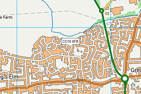 CO16 8FB map - OS VectorMap District (Ordnance Survey)