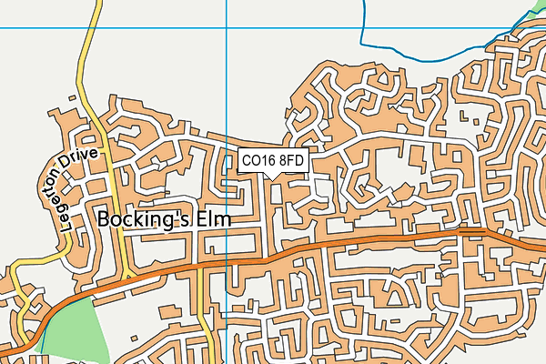 CO16 8FD map - OS VectorMap District (Ordnance Survey)