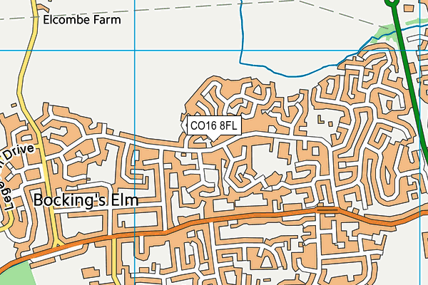 CO16 8FL map - OS VectorMap District (Ordnance Survey)