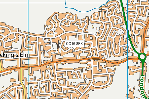 CO16 8FX map - OS VectorMap District (Ordnance Survey)