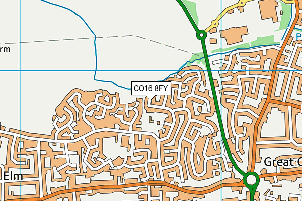 CO16 8FY map - OS VectorMap District (Ordnance Survey)
