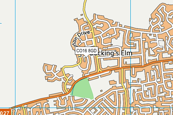 CO16 8GD map - OS VectorMap District (Ordnance Survey)