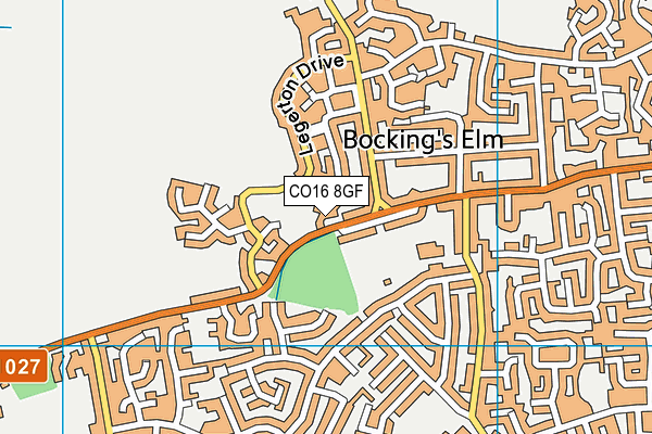 CO16 8GF map - OS VectorMap District (Ordnance Survey)