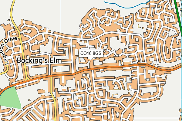 CO16 8GS map - OS VectorMap District (Ordnance Survey)