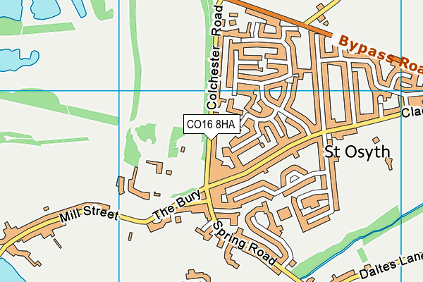 CO16 8HA map - OS VectorMap District (Ordnance Survey)