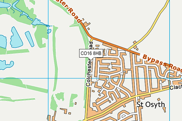 CO16 8HB map - OS VectorMap District (Ordnance Survey)