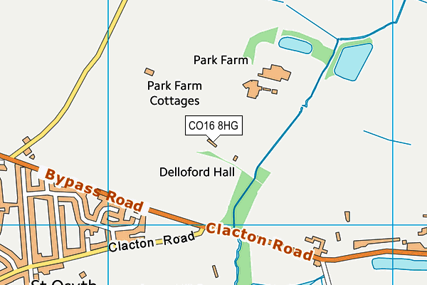 CO16 8HG map - OS VectorMap District (Ordnance Survey)