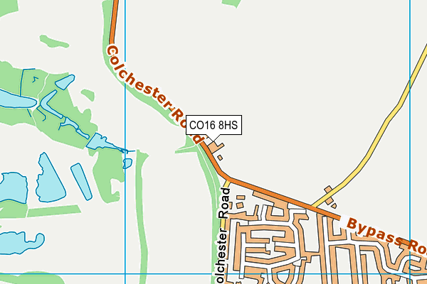 CO16 8HS map - OS VectorMap District (Ordnance Survey)