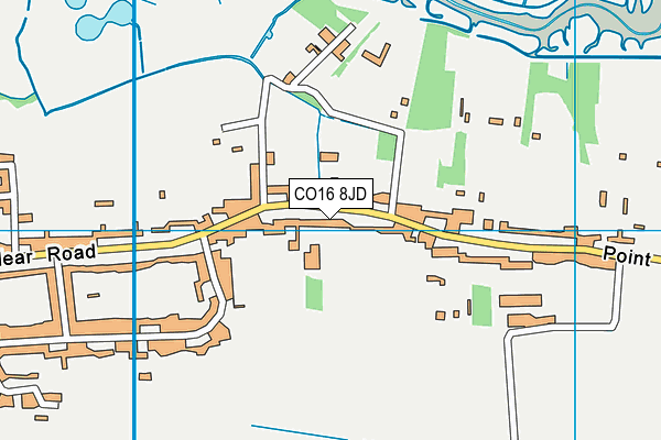 CO16 8JD map - OS VectorMap District (Ordnance Survey)