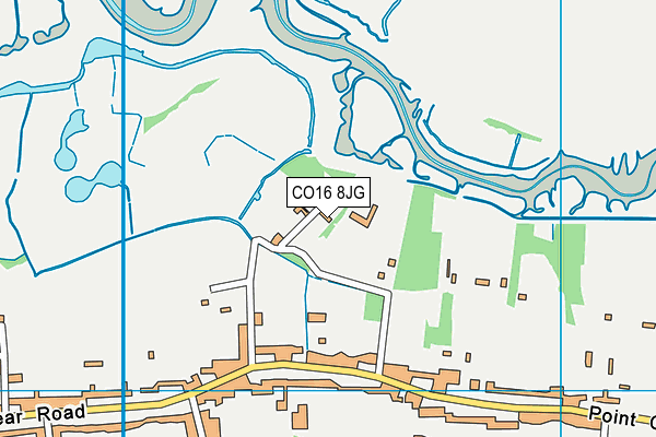 CO16 8JG map - OS VectorMap District (Ordnance Survey)