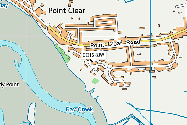 CO16 8JW map - OS VectorMap District (Ordnance Survey)