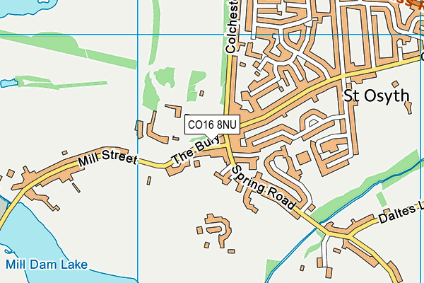 CO16 8NU map - OS VectorMap District (Ordnance Survey)