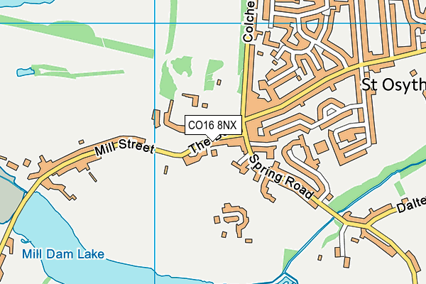 CO16 8NX map - OS VectorMap District (Ordnance Survey)