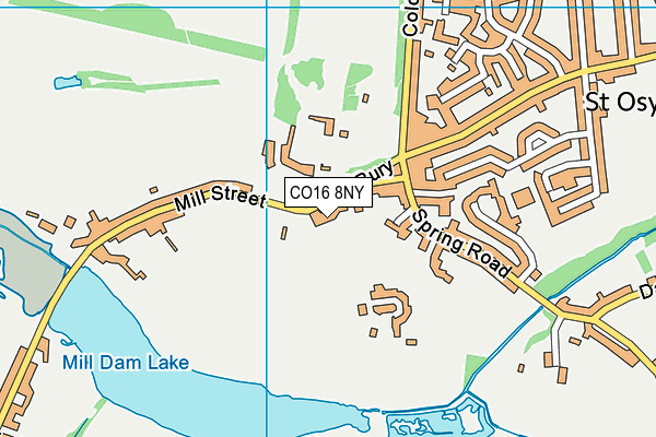 CO16 8NY map - OS VectorMap District (Ordnance Survey)