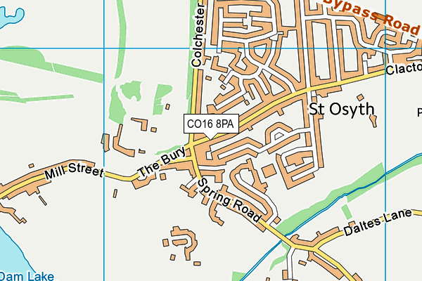 CO16 8PA map - OS VectorMap District (Ordnance Survey)