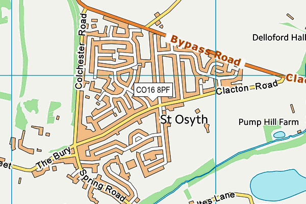 CO16 8PF map - OS VectorMap District (Ordnance Survey)