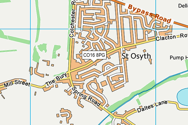 CO16 8PG map - OS VectorMap District (Ordnance Survey)