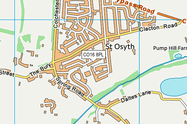 CO16 8PL map - OS VectorMap District (Ordnance Survey)