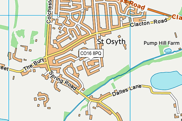 CO16 8PQ map - OS VectorMap District (Ordnance Survey)