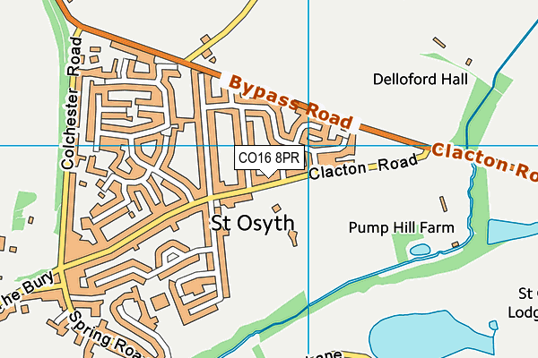 CO16 8PR map - OS VectorMap District (Ordnance Survey)