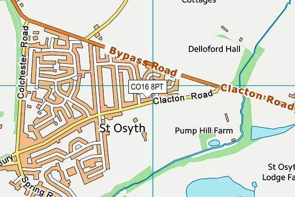 CO16 8PT map - OS VectorMap District (Ordnance Survey)