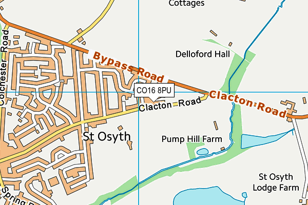 CO16 8PU map - OS VectorMap District (Ordnance Survey)