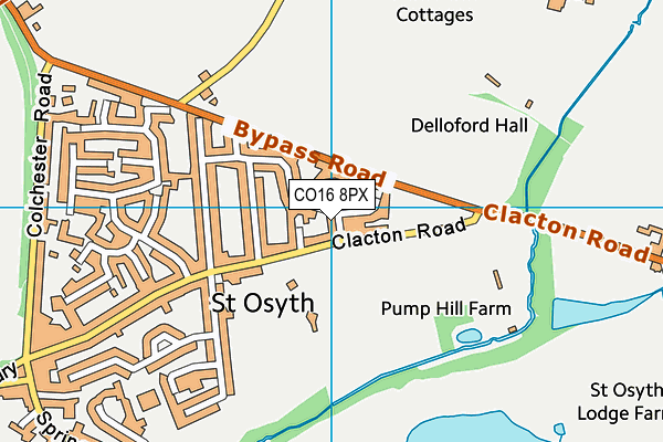 CO16 8PX map - OS VectorMap District (Ordnance Survey)