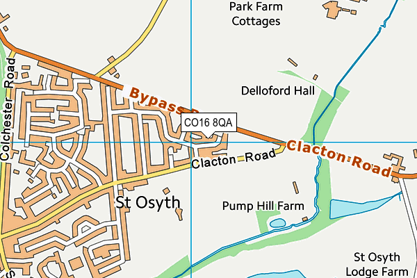 CO16 8QA map - OS VectorMap District (Ordnance Survey)