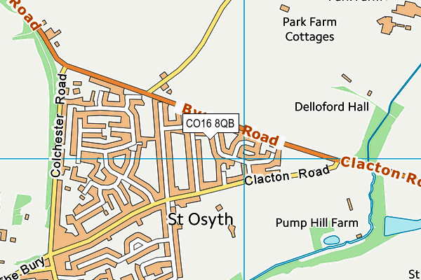 CO16 8QB map - OS VectorMap District (Ordnance Survey)