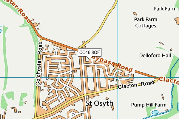 CO16 8QF map - OS VectorMap District (Ordnance Survey)