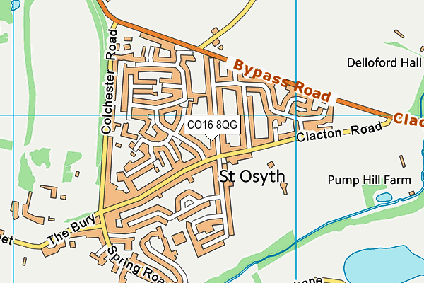 CO16 8QG map - OS VectorMap District (Ordnance Survey)