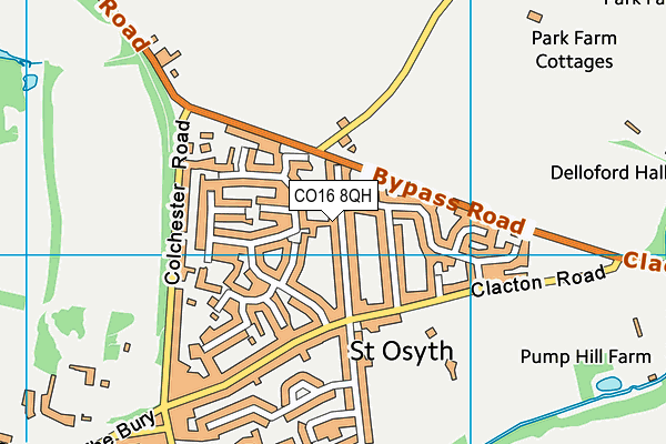 CO16 8QH map - OS VectorMap District (Ordnance Survey)