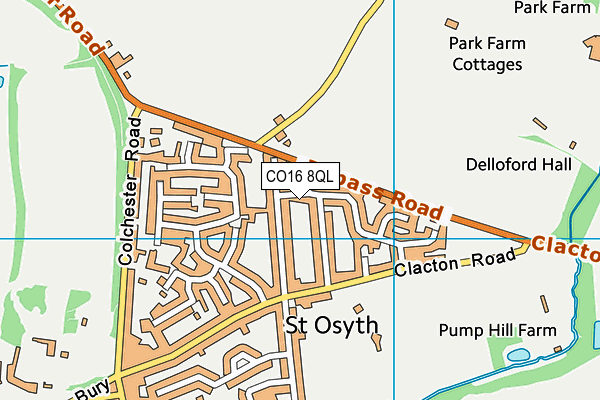 CO16 8QL map - OS VectorMap District (Ordnance Survey)