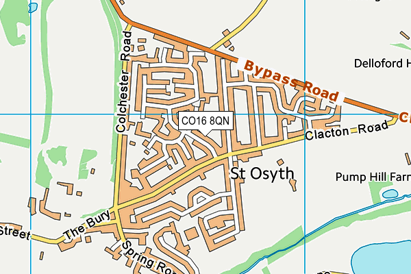 CO16 8QN map - OS VectorMap District (Ordnance Survey)