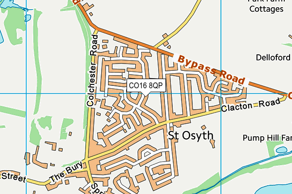 CO16 8QP map - OS VectorMap District (Ordnance Survey)