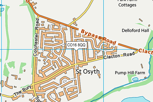 CO16 8QQ map - OS VectorMap District (Ordnance Survey)