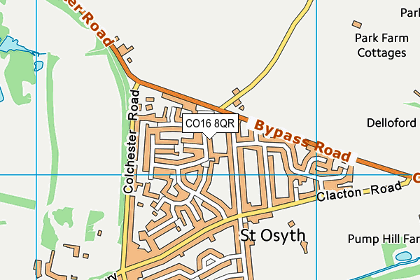 CO16 8QR map - OS VectorMap District (Ordnance Survey)