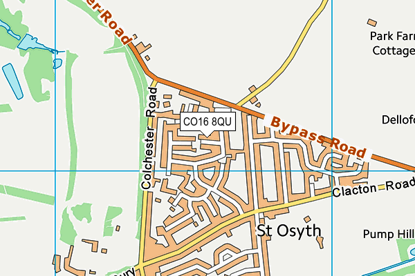 CO16 8QU map - OS VectorMap District (Ordnance Survey)