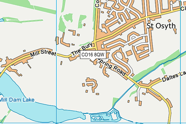 CO16 8QW map - OS VectorMap District (Ordnance Survey)