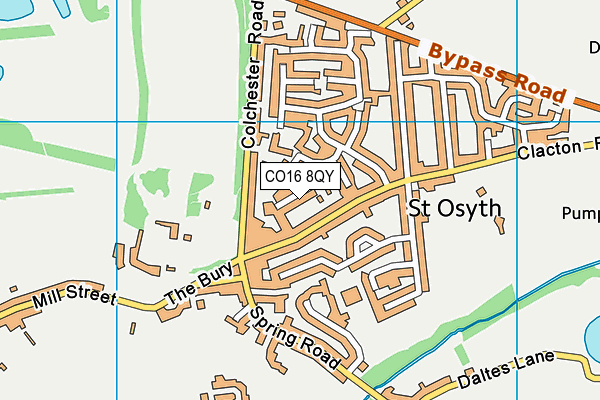 CO16 8QY map - OS VectorMap District (Ordnance Survey)