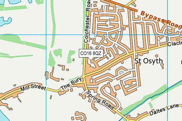 CO16 8QZ map - OS VectorMap District (Ordnance Survey)