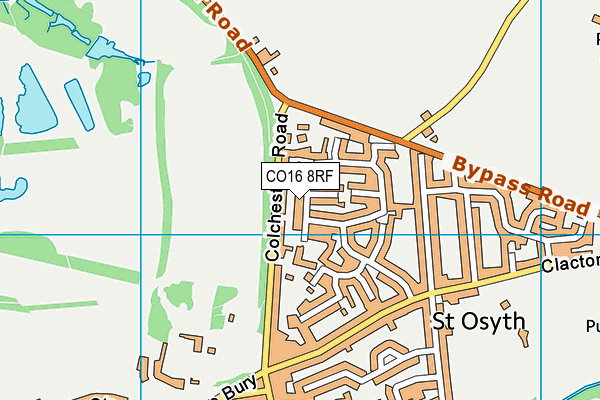 CO16 8RF map - OS VectorMap District (Ordnance Survey)