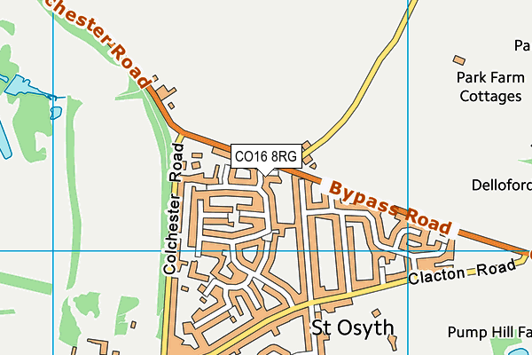 CO16 8RG map - OS VectorMap District (Ordnance Survey)