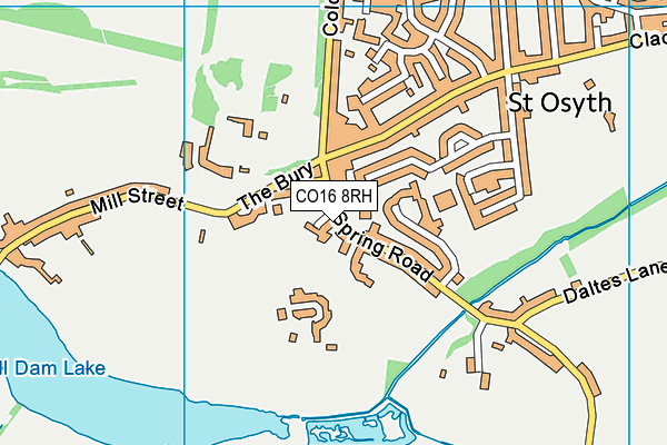 CO16 8RH map - OS VectorMap District (Ordnance Survey)