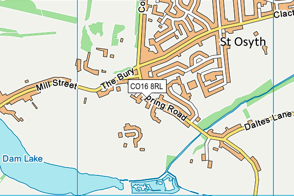 CO16 8RL map - OS VectorMap District (Ordnance Survey)